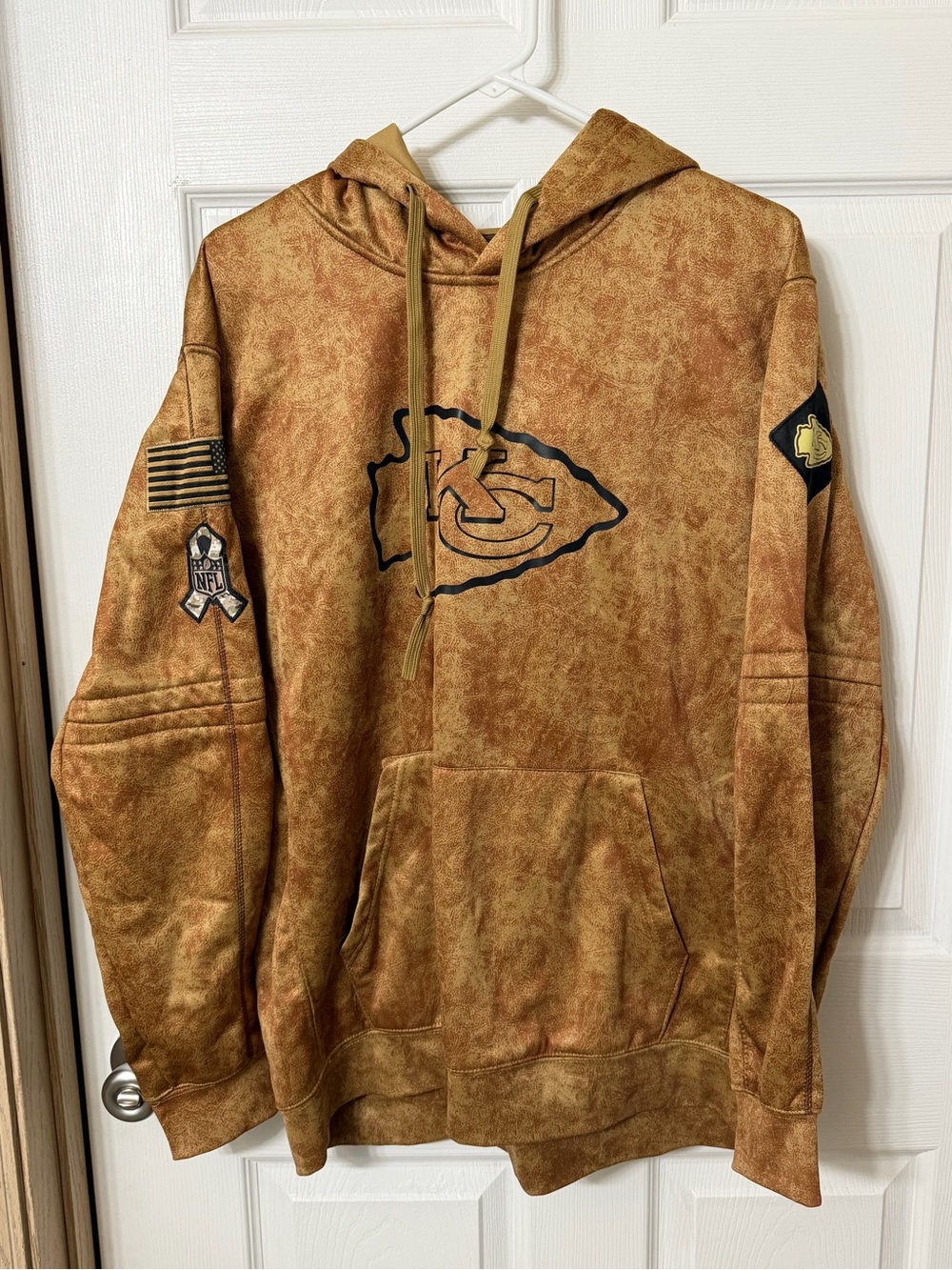 NFL Kansas City Chiefs Distressed Brown Pullover Hoodie